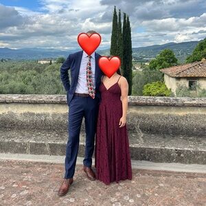 Anthropologie Fame and Partners Burgundy/Maroon Charlotte Lace Maxi Dress size 4